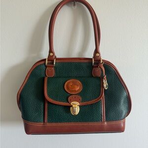 Dooney & Bourke Green and Brown Leather Handbag